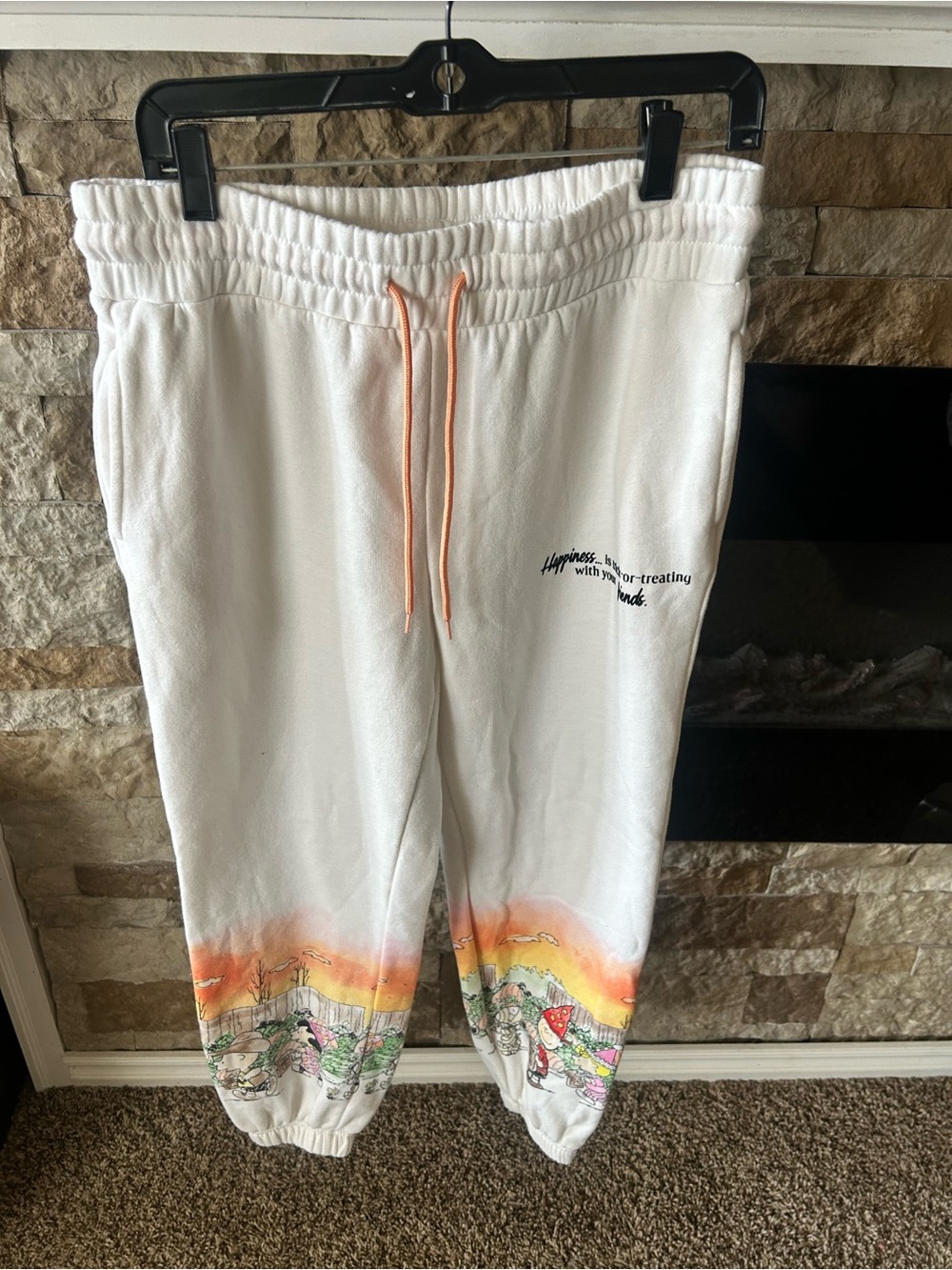 Peanuts Halloween White Gradient Floral Cuffed Joggers - Picture 2 of 8